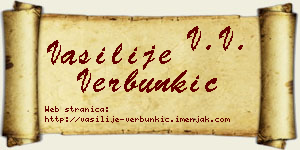 Vasilije Verbunkić vizit kartica